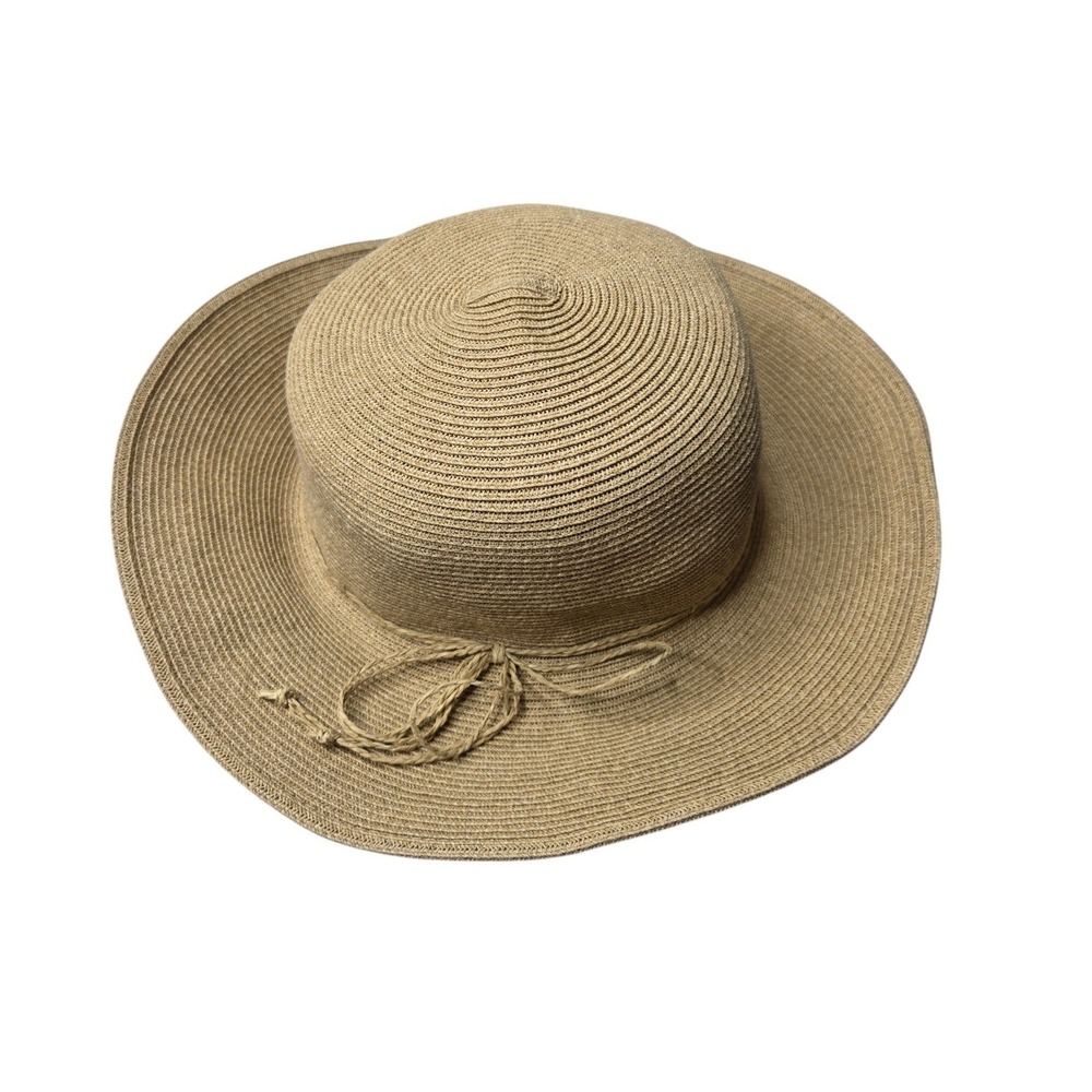 Uniqlo Straw Wide Brim Sun Hat Natural Beige OS Boho Beach Vacation Gardening